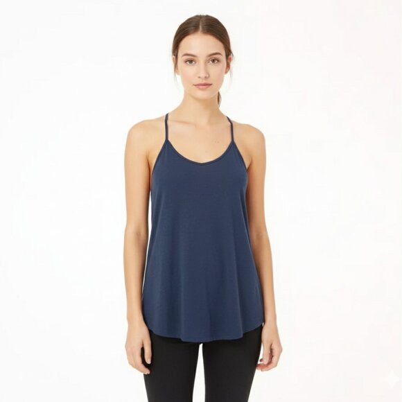 *Angie Racer Back Navy Tank Top - Picture 1 of 6